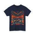 Navy ruffled front mockup